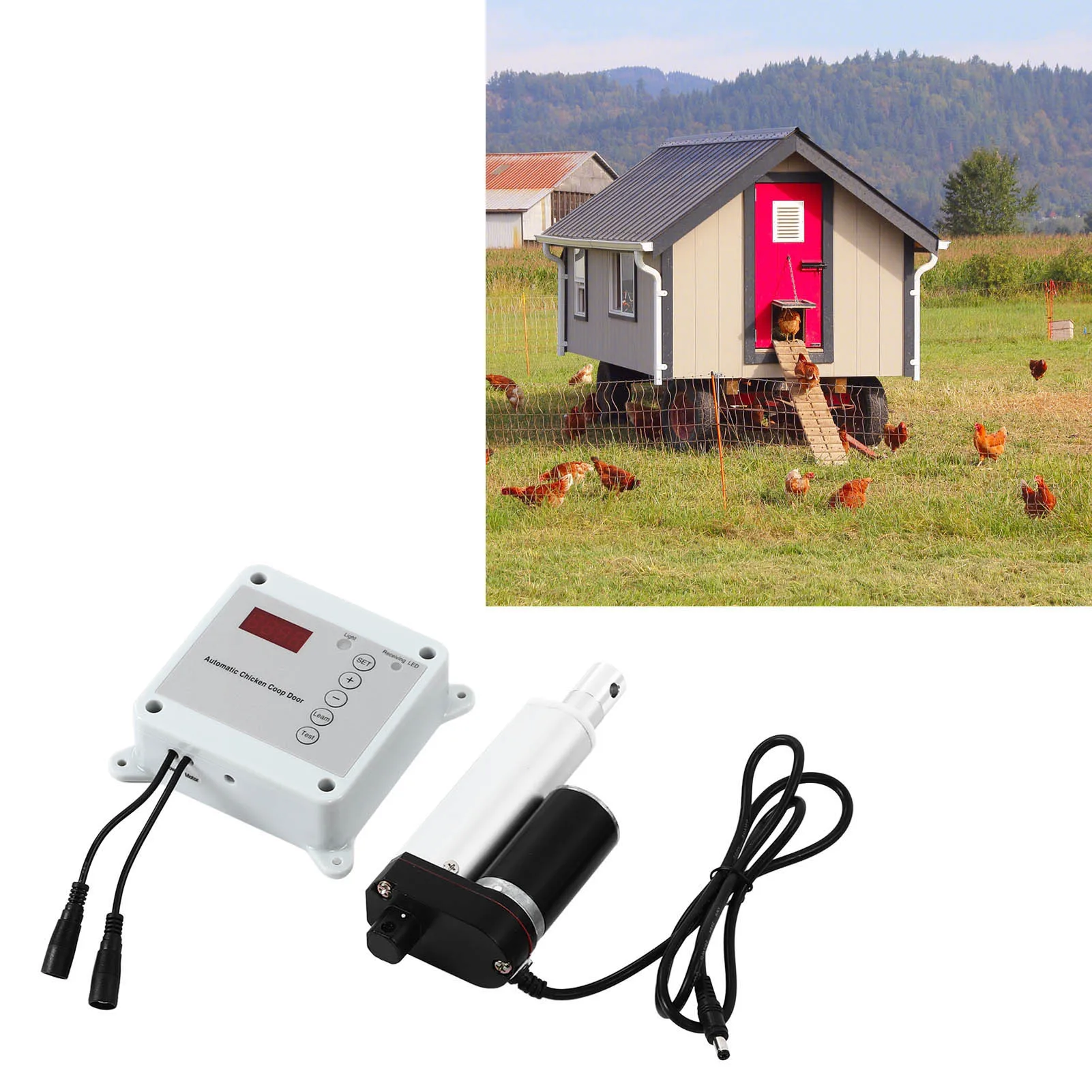 

Автоматический фотоэлектрический дозорно-режимный выключатель для дверей курятников с дистанционным управлением