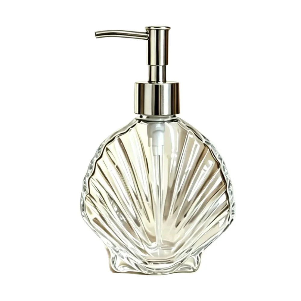 400ml Shell Shaped Soap Dispenser Press Type Refillable Hand Soap Bottle Nordic Style Leakproof Liquid Soap Container Countertop