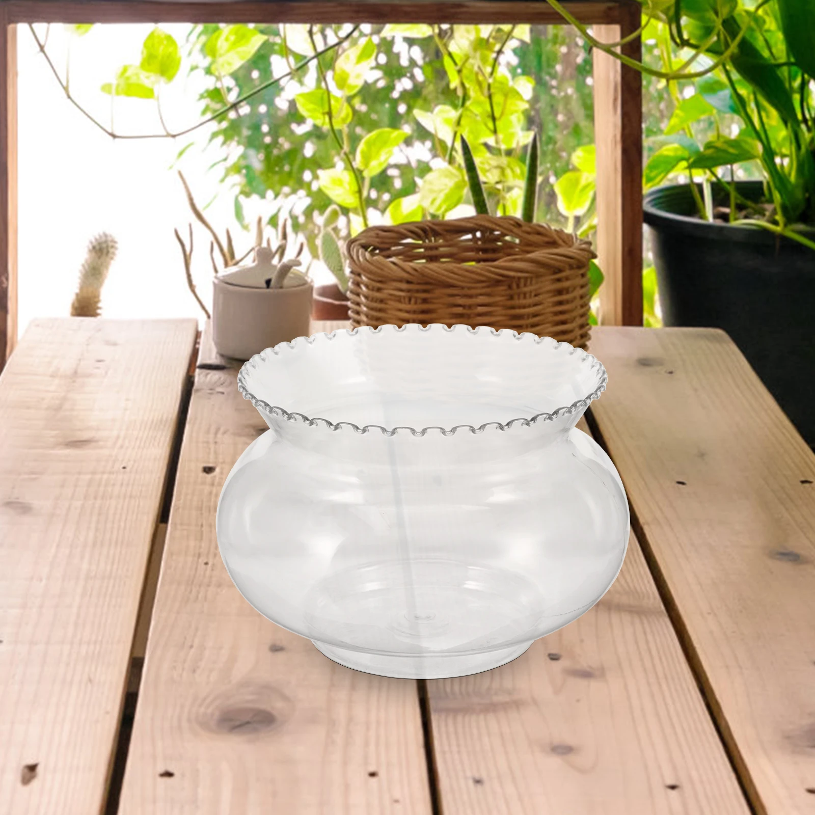 

Desktop 2800ml Clear Plastic Fish Tank Multifunction Goldfish Aquarium Decorative Bowl Office Pet Supplies Garden Tools