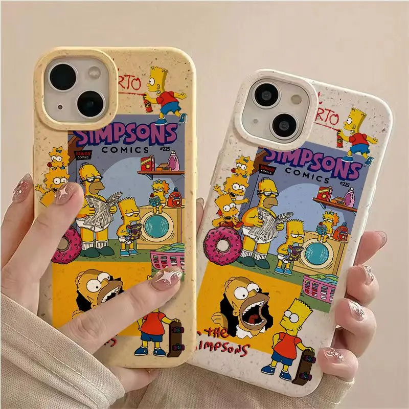 Niche The Simpsons Dropproof Phone Case Cartoon Creative dla iPhone 15 14 13 12 Pro Plus Max 15 14 Wstrząsoodporne etui ochronne