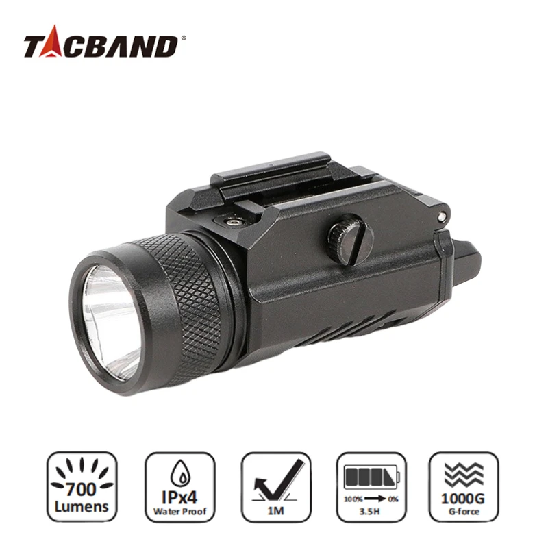 

TACBAND Compact Tactical Light IPx5 Waterproof 700 Lumens Self Defense Torch Flash Lights Multifunction Hunting Shooting Tools