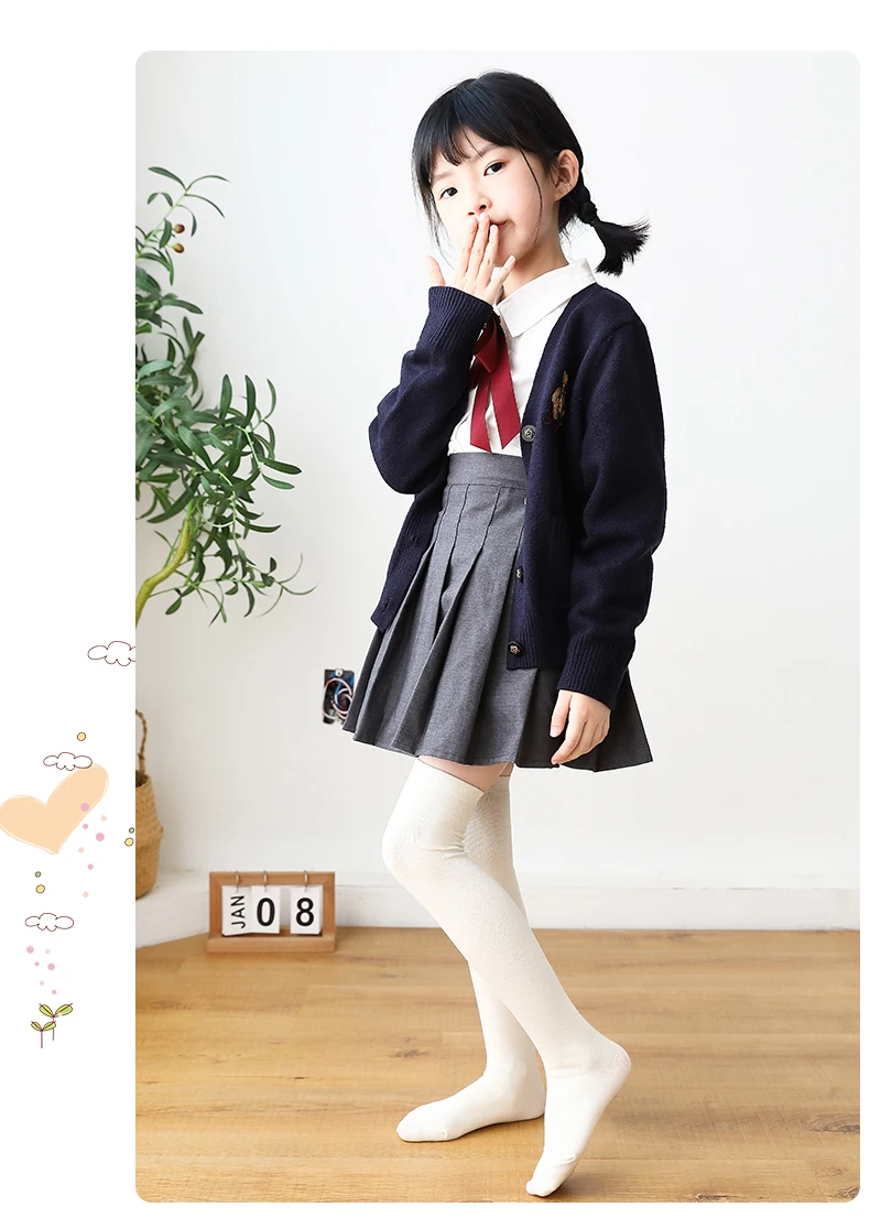 Winter-Herbst Mädchen Weiche Baumwoll-Warme Kniestrümpfe Atmungsaktive Baby-Kinder-Overknee-Socken Hautfreundliche Schüler-Kinder-Langsocken – Detail 11