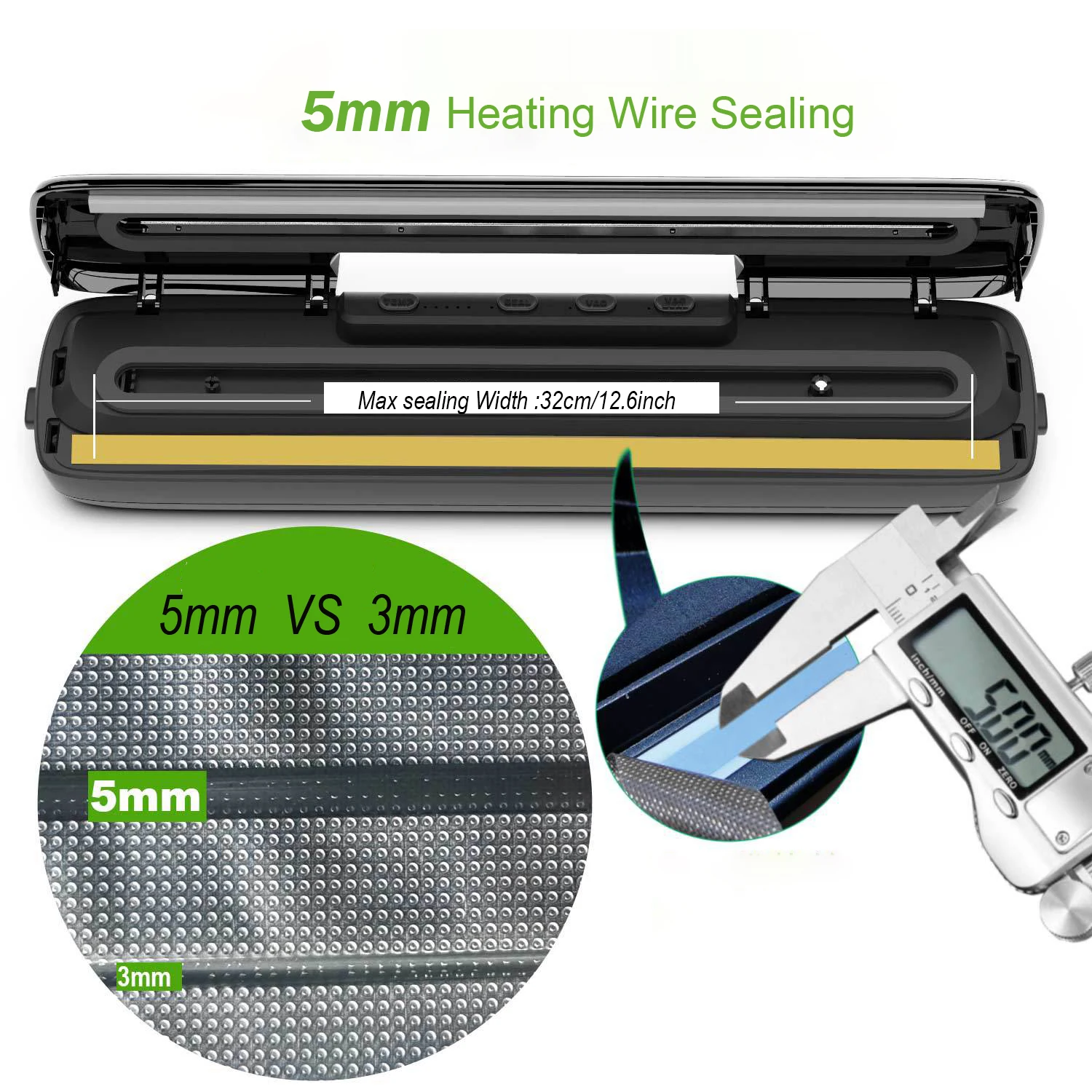 Vacuum Food Sealer Packaging Machine 220V Household Food Vacuum Sealer Film Sealer Vacuum Packer Kitchen with Vacuum Bags