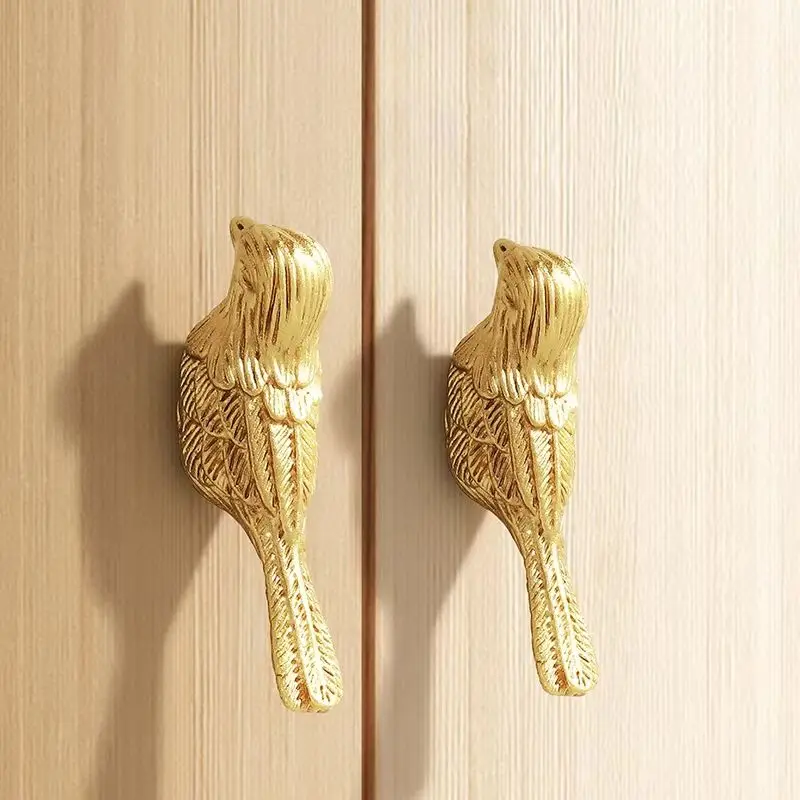 

ГОРЯЧИЕ 8 шт., твердая латунь, сорока, птица, мебельные ручки, ручки для ящика, шкаф, шкаф, комод, дверные ручки шкафа