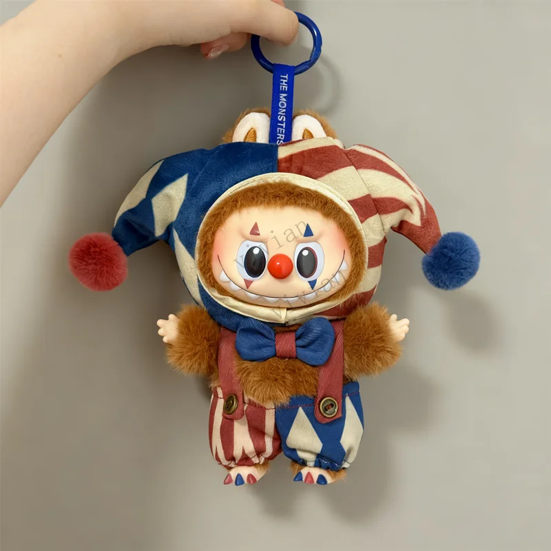 

For 17cm Labubu Halloween Why So Serious Clothes Circus clown Costume set For Labubu 4.0 Pin for Love doll Clothing Accessories