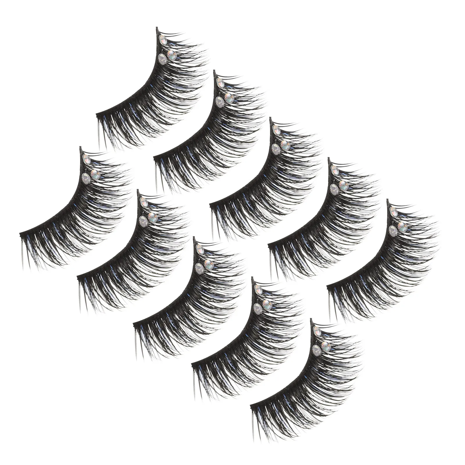 5Pairs Natural False Eyelashes Lightweight Comfortable Easy to Apply Trimmed Adjustable Individual Lashes for Women Daily Party