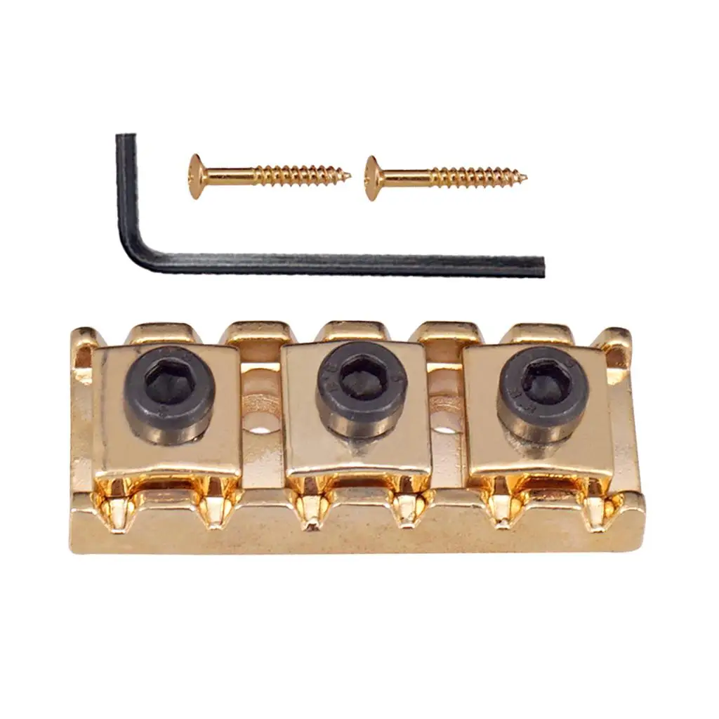 Guitar Lock Nut Zinc Alloy Double Tremolo Bridge String Nut with Allen Key Screws Electric Guitar Accessories for 6 String
