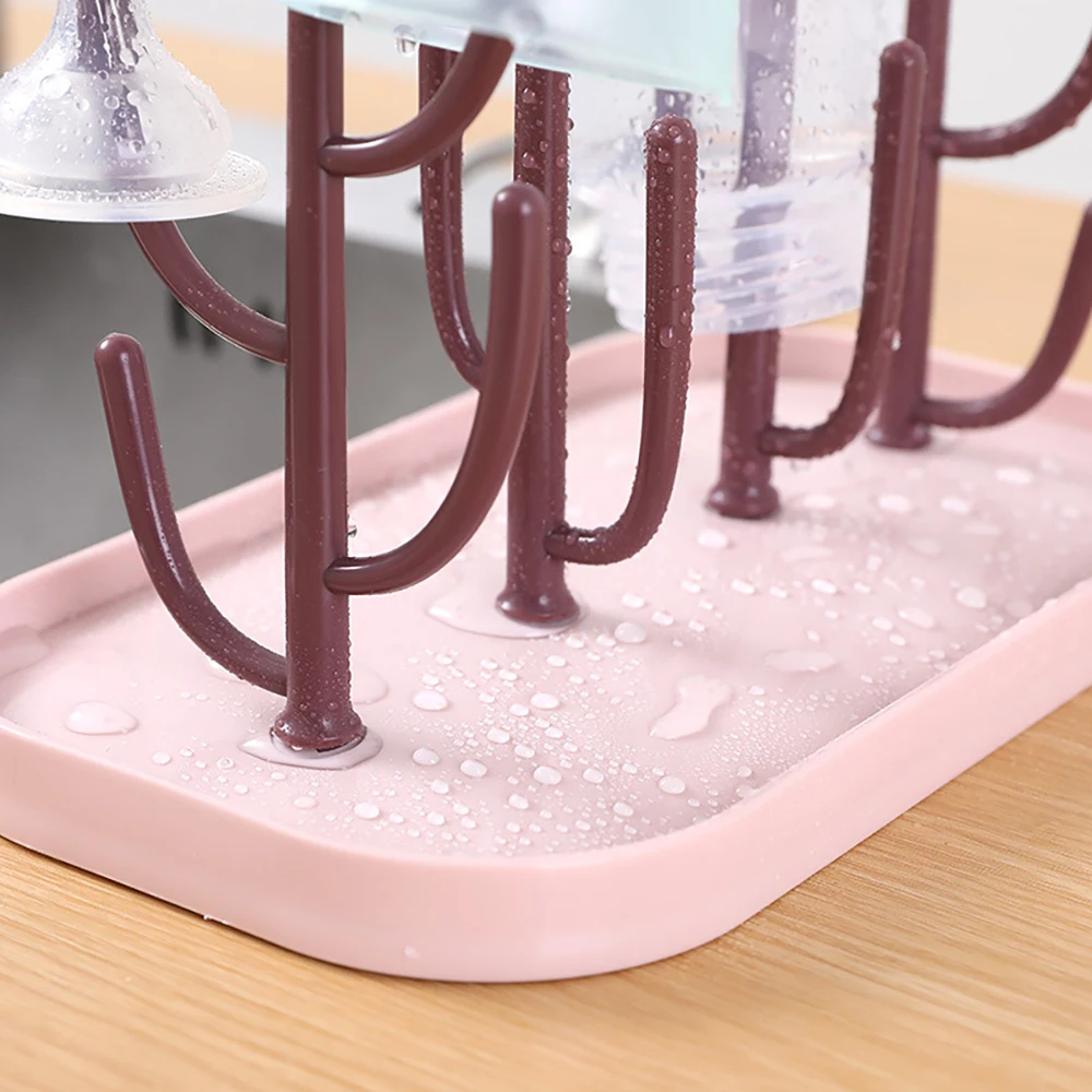 2025 Baby Bottle Drying Racks Pink Beige Feeding Cup Holder Removable Storage Support Drain Rack Bottle Cleaning Drying Machine