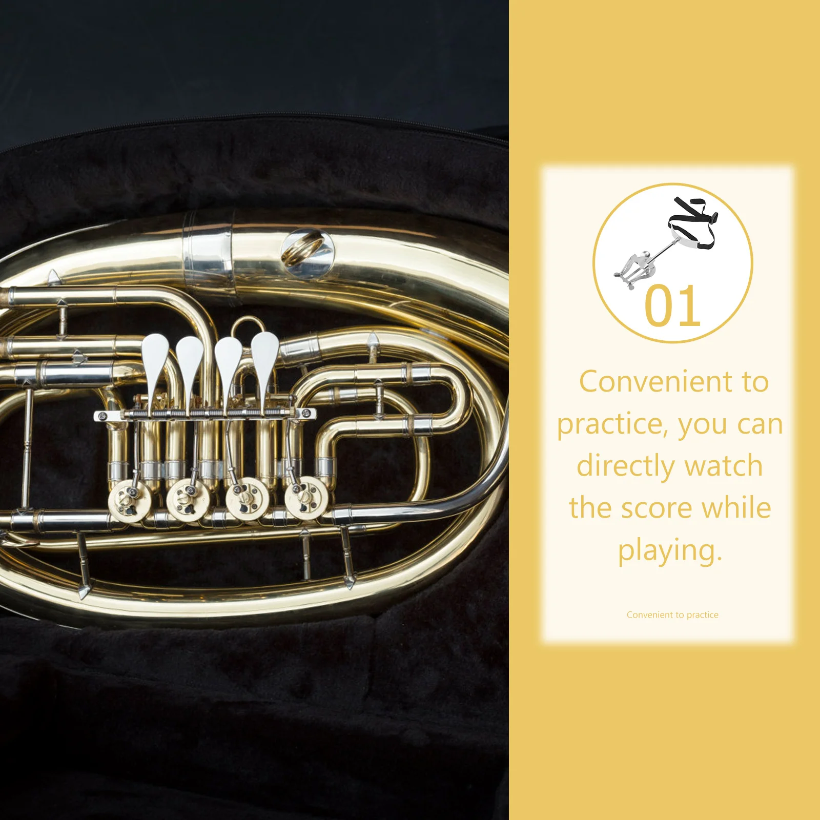 

Portable Music Score St Sturdy Durable Iron Polyester Lightweight Compact Euphonium Sheet Music Holder Bracket Tenor Horn Clip
