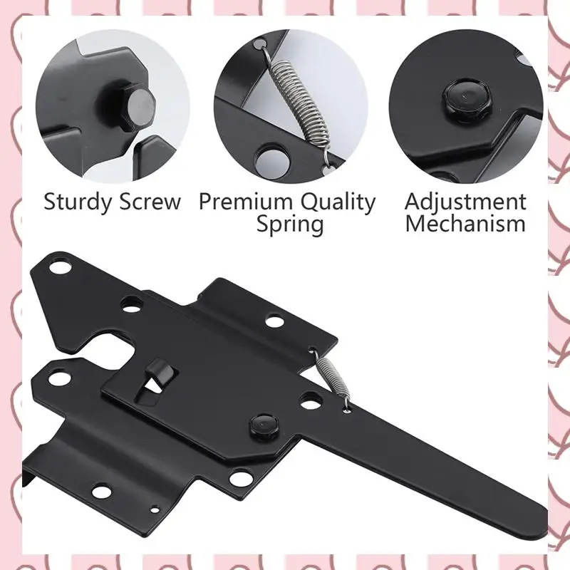 

HHTL Heavy Duty Self-Locking Latches For Wooden Fences, Lever Latches For Garden Outdoor/Pool Doors Fence Hinges