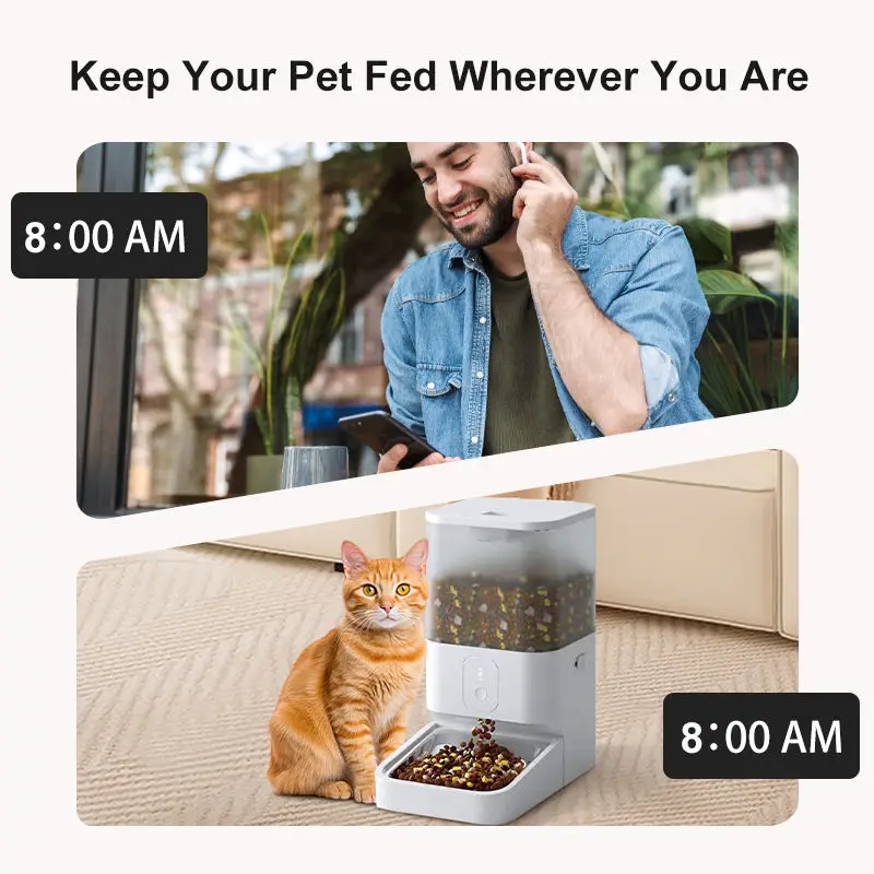 Automatic Pet Feeder with WIFI&Camera APP Remote Control Food Dispenser 5L Large Capacity Timed Quantitative Pet Smart Feeder