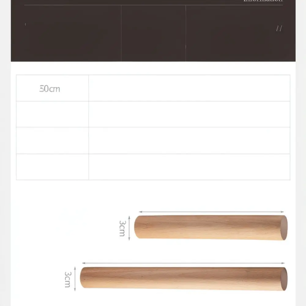 Kitchen Baking Rolling Pin Solid Wood Dough Roller Tool Non Stick Pastry Stick For Pizza Pasta Dumpling Crust Handheld Device