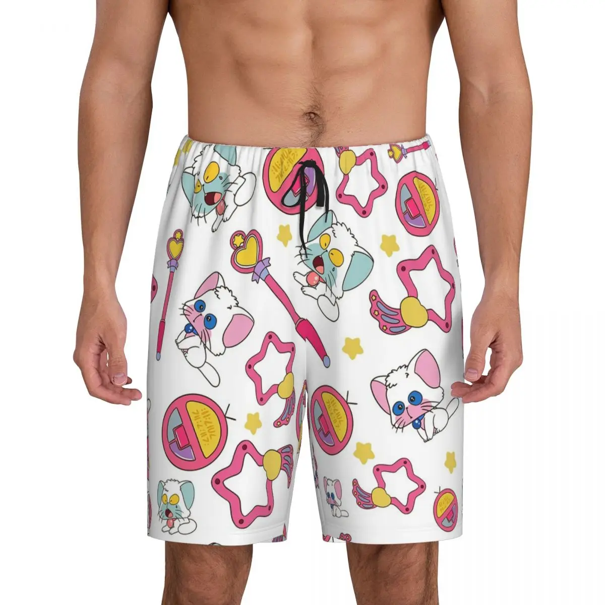 

Мужские короткие пижамные шорты Custom Creamy Mami Design для сна и отдыха