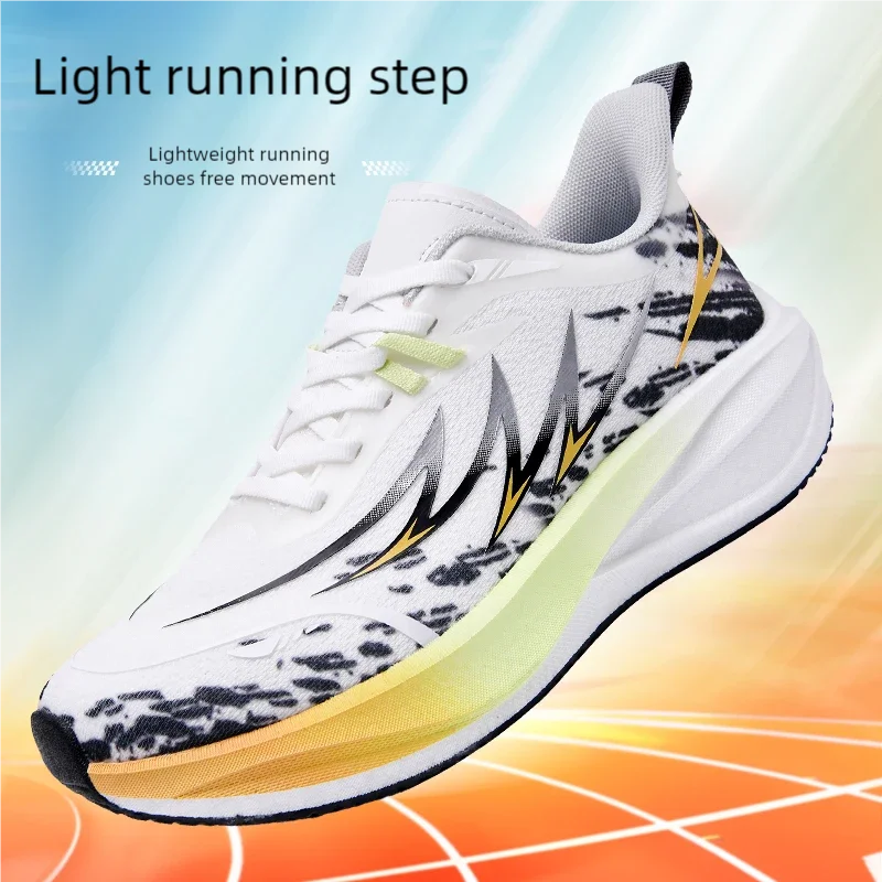 

Мужские гоночные кроссовки для четырех сезонов, удобные дышащие повседневные кроссовки на мягкой подошве, модные студенческие легкие спортивные туфли