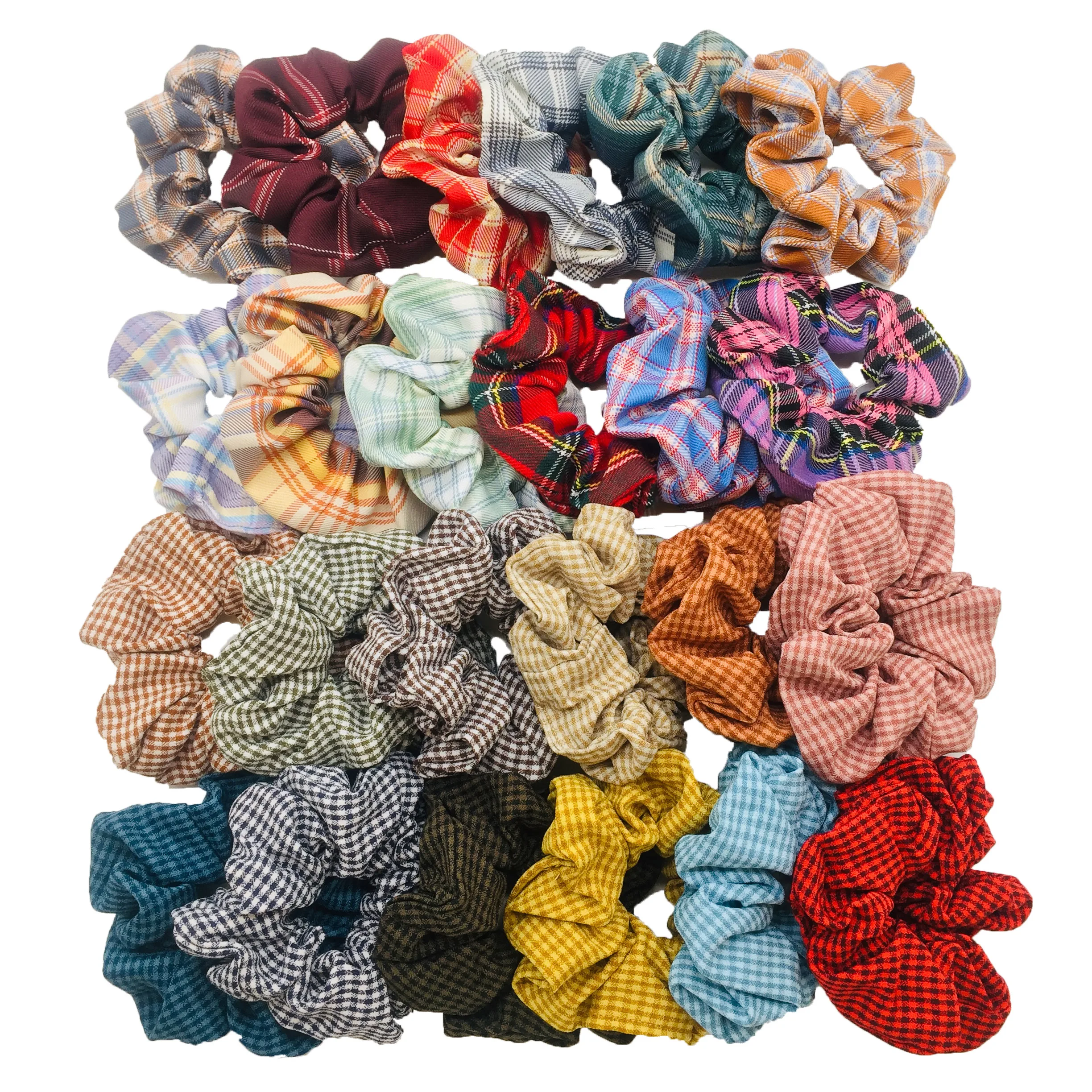 6/1pcs Hair Scrunchies Set Fashion Basic Elastic Bands Ponytail Holder Dot Stripe Scrunchy Hair Tie For Girl Women Chiffon Print