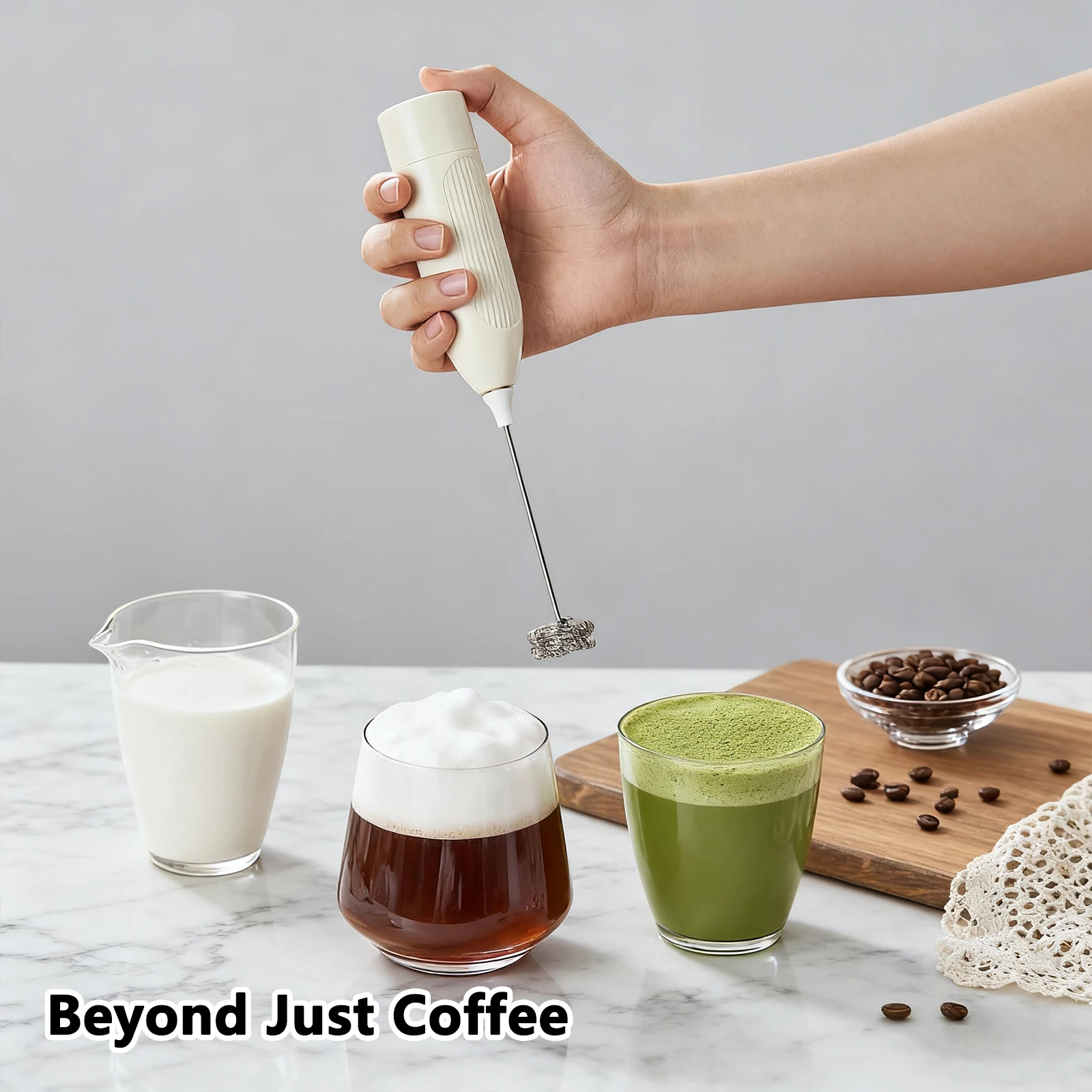 أداة خلط المطبخ الصغيرة المحمولة لصانع رغوة الحليب والقهوة، اختيار هدية ممتاز لحفلات الانتقال لمنزل جديد