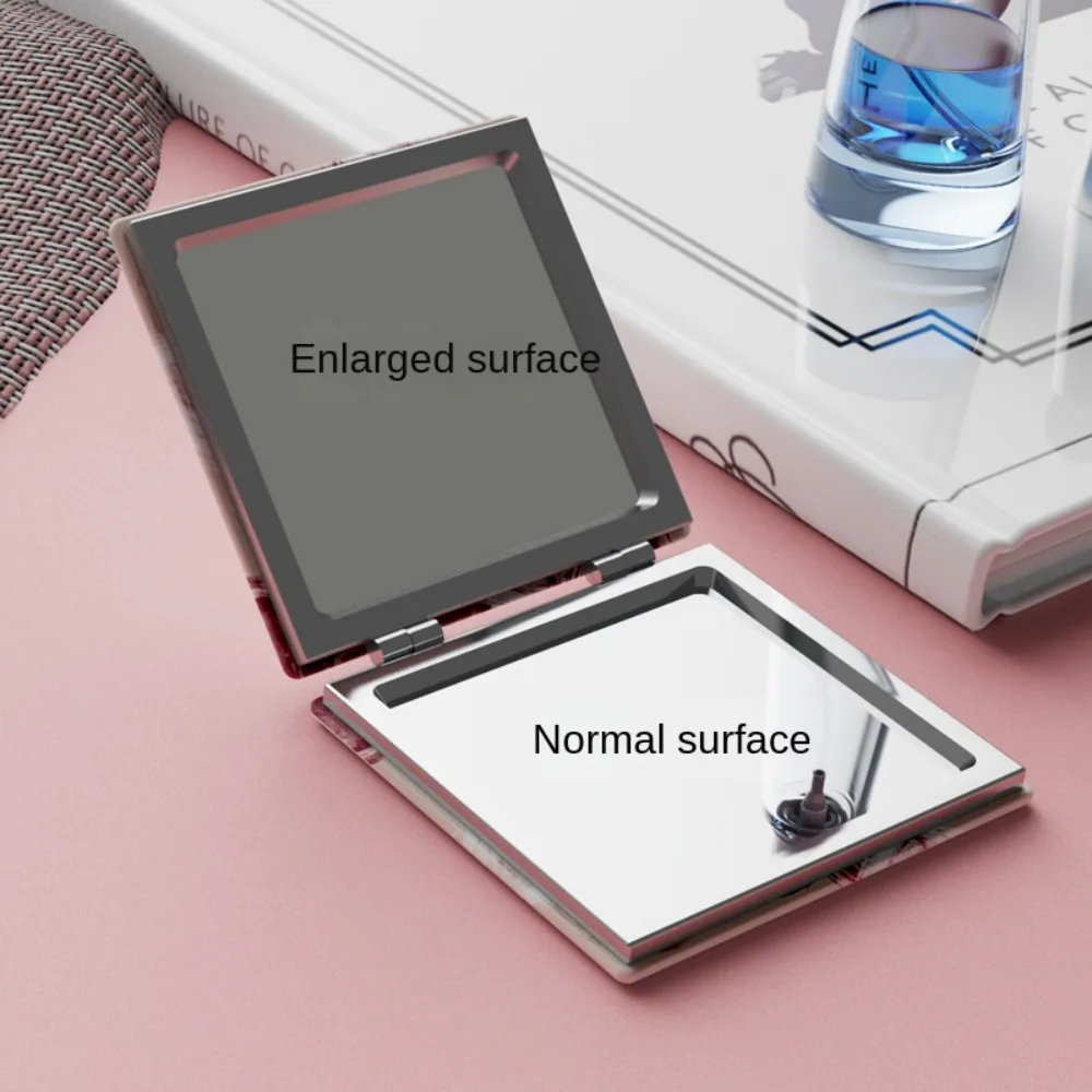 Abstract olieverfschilderij stijlpatroon opvouwbare make-upspiegel cosmetische spiegel draagbare draagbare zakspiegel dubbelzijdig mini