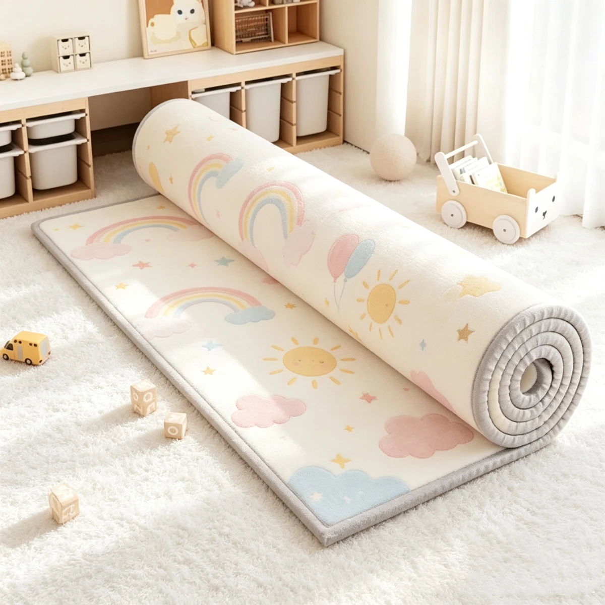 Kids Education Rug - Double Sided Pattern Non-toxic Crawling Play