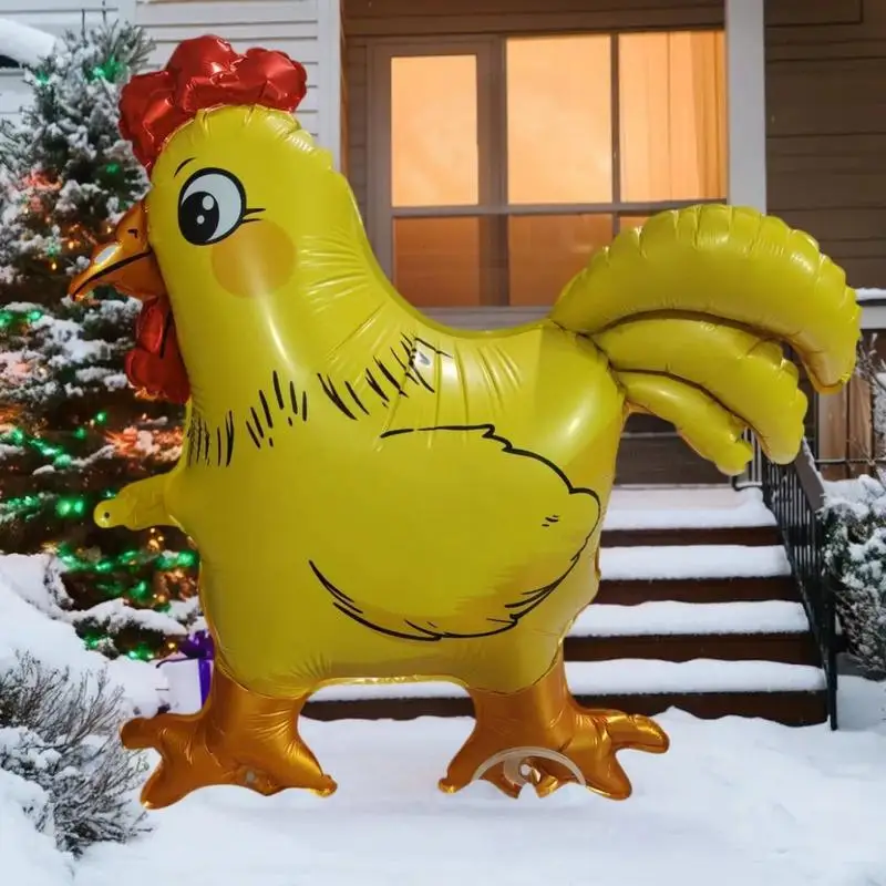 1/3Pcs Sika Deer Lion Triceratops Crocodile Rooster Walking Animal Balloons Large Animal Balloon With Wheels For Kids Toys
