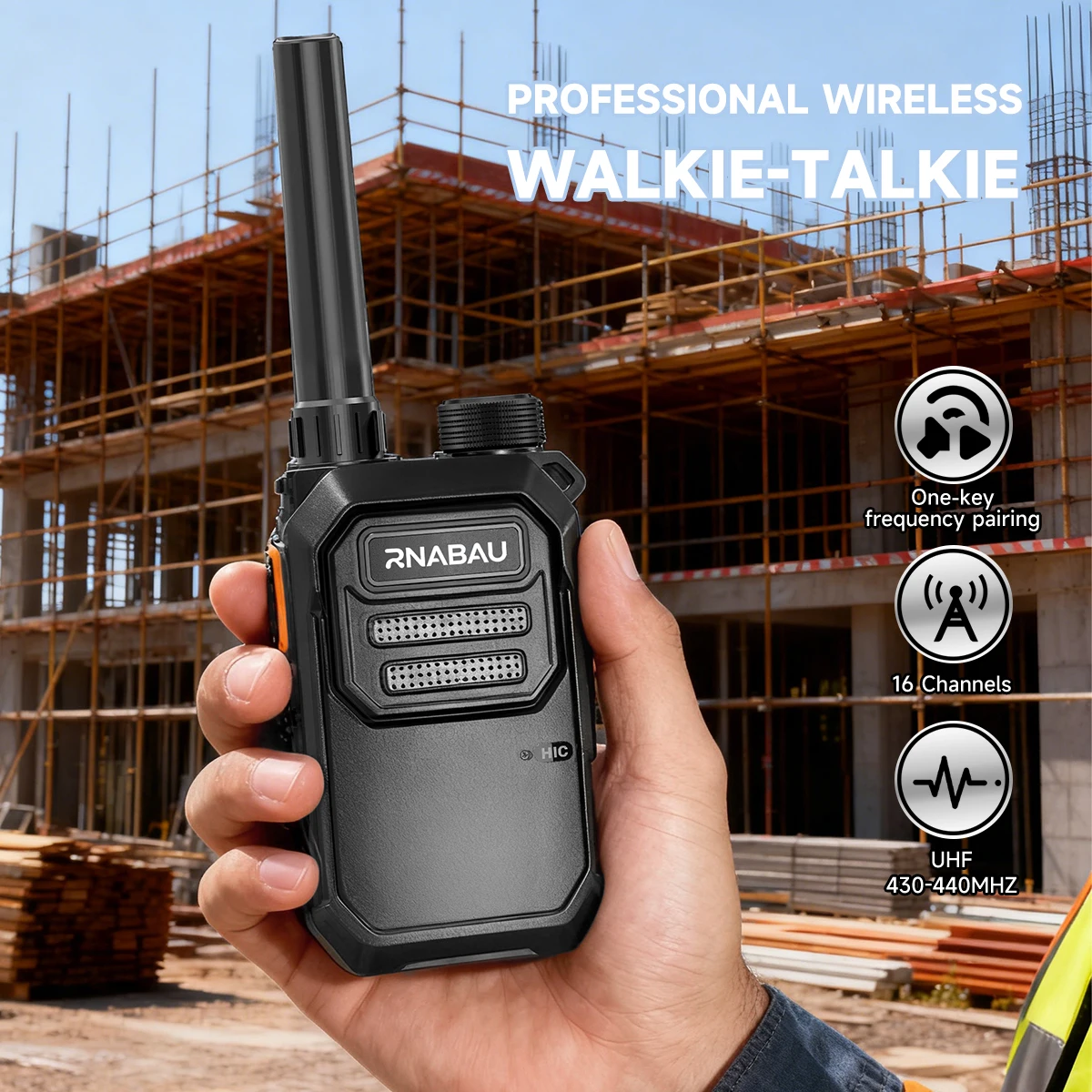 Mini Walkie Talkie X3 16CH UHF 5-10Km 430-440MHz 8000mA Long Range Two Way Radio Portable PTT Compatible with Baofeng Radios
