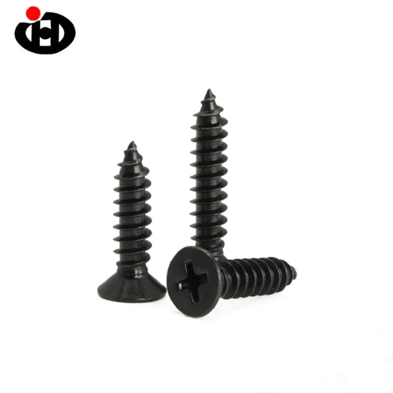 200/100/50/20/10 PCS M2 M3 M4 M5 M6 Black Zinc Stainless Steel  Cross Recessed Countersunk Head Self-tapping Screws Wood Screw