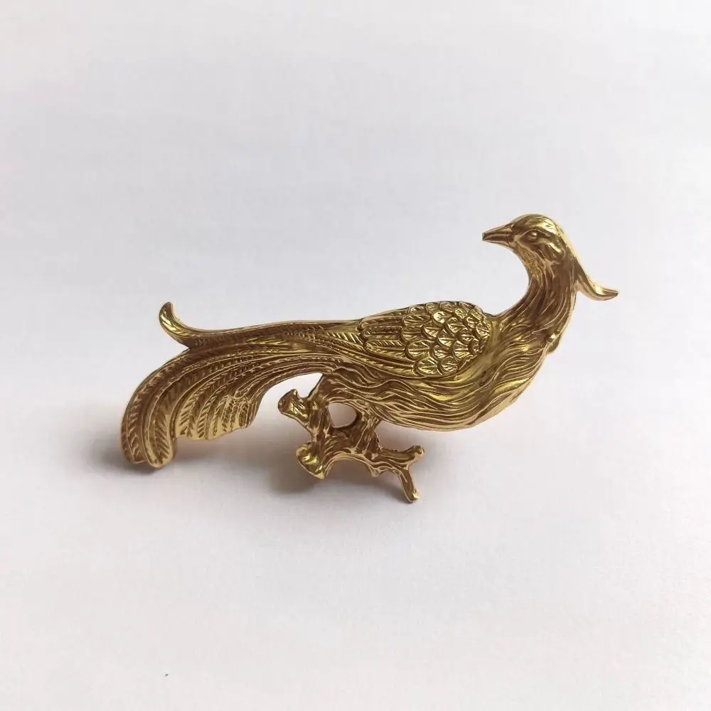 

Elegant Solid Brass Brass Drawer Handle Pure Copper Phoenix Design Cabinet Handle Luxury Classical Drawer Handle Wardrobe