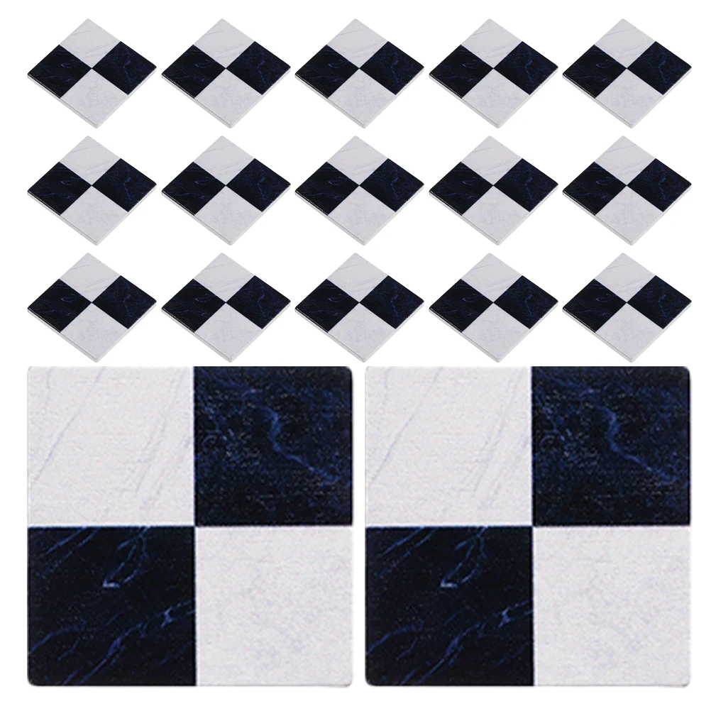 

45pcs Dollhouse Floor Sheets Realistic Wood Grain Checkerboard Mini Flooring Decoration For Kids Diy Craft Lightweight Playhouse