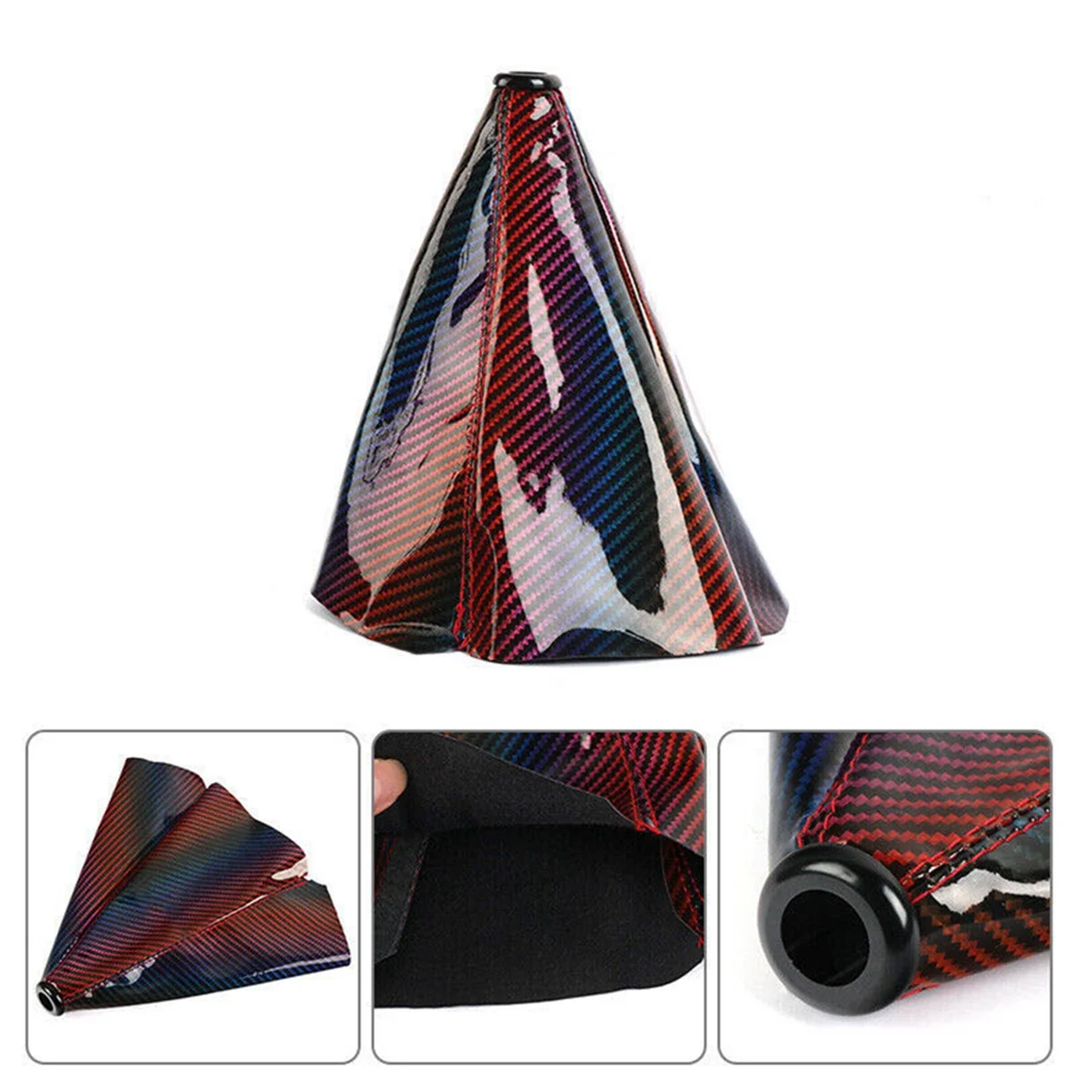 Colorful Carbon Fiber Shift Boot Stitch Cover for Gear Cover Shifter Shift Knob MT AT