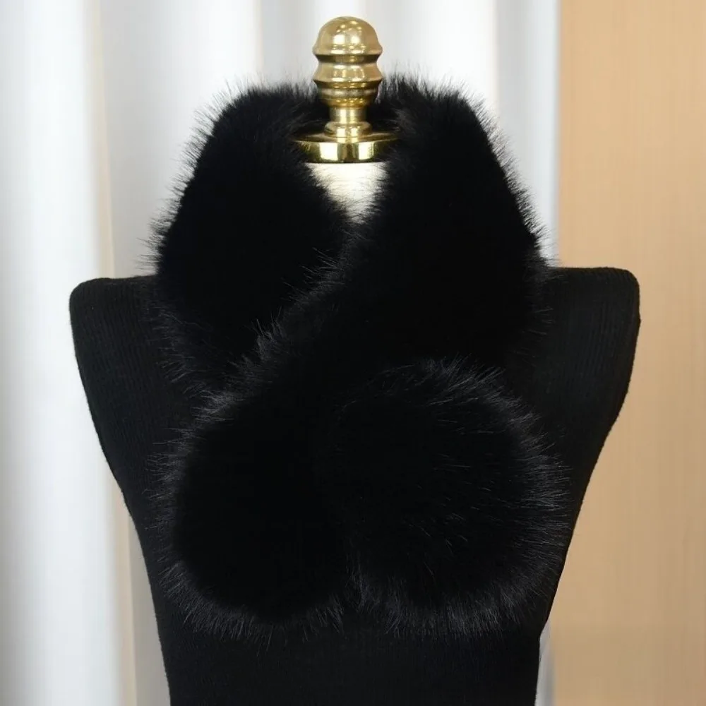 

Outdoor Soft Faux Fur Scarf Winter Warm Fluffy Neck Warmer Fake Fox Hair Thicken Neck Collars Women Girls