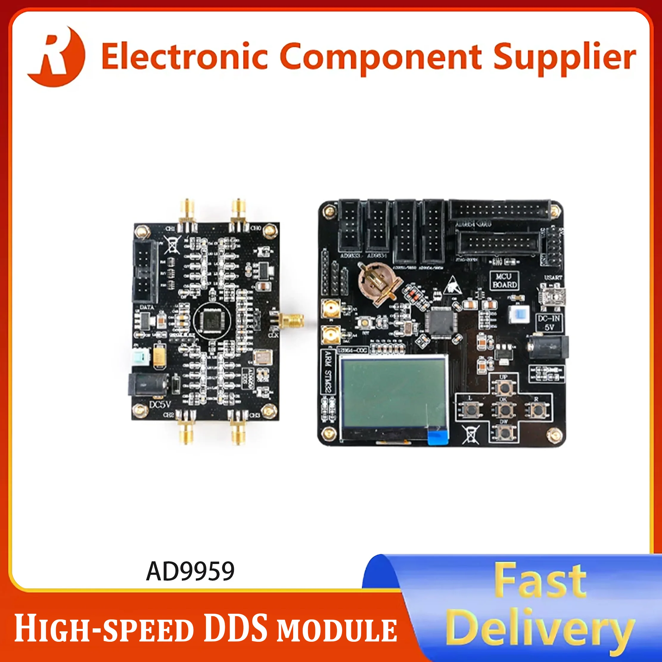 1pcsThe AD9959 high-speed DDS module, a four-channel sine wave signal generator and RF signal source, far outperforms the AD9854