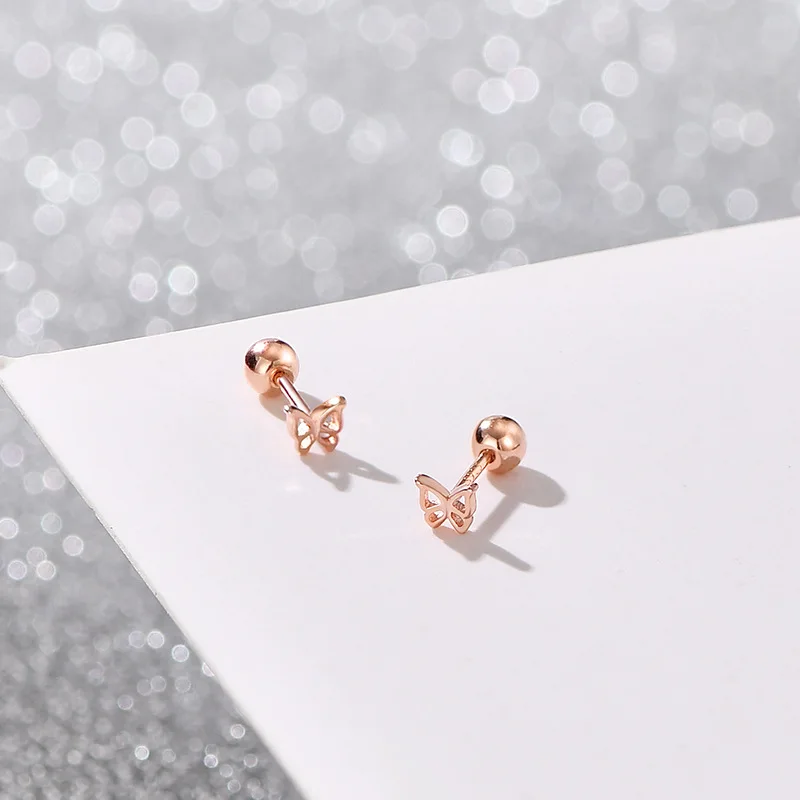 

Mini butterfly small stud earrings S925 sterling silver cute and sweet temperament nourishing ear piercing earrings for women