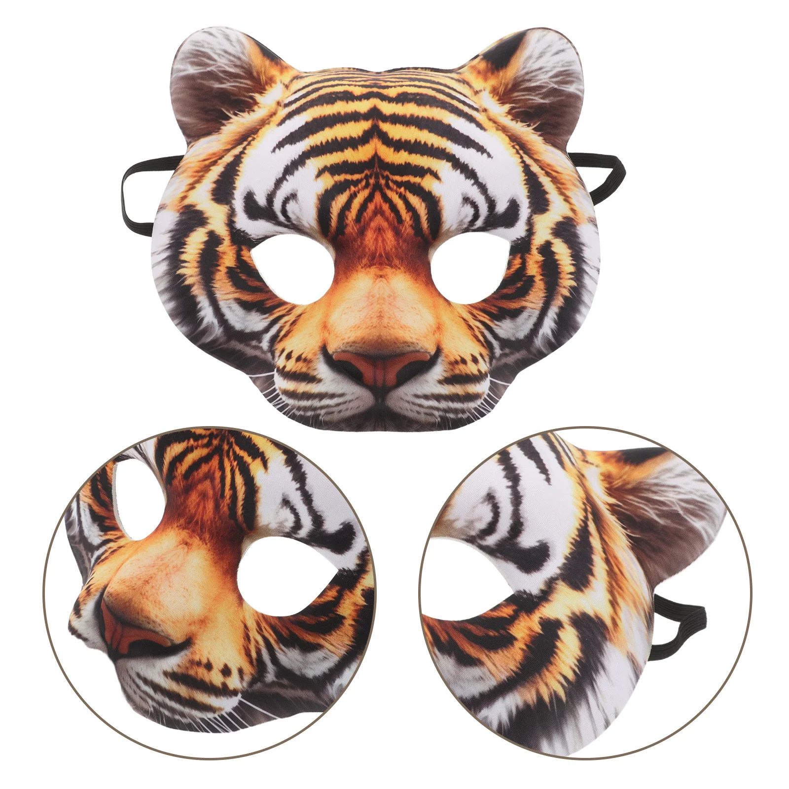 

Маска тигра, половина лица для взрослых, карнавальный костюм для косплея, маскарадный костюм, реквизит для фотосессии, маска для лица тигра