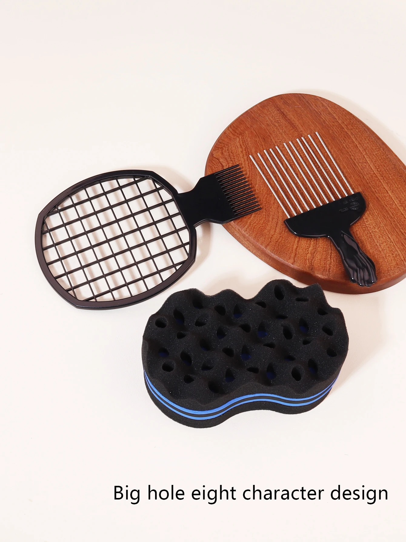 3 pieces of black metal hair salon men's dirty braids, African hair forks, combs, hair combing tools Special for real hair wigs