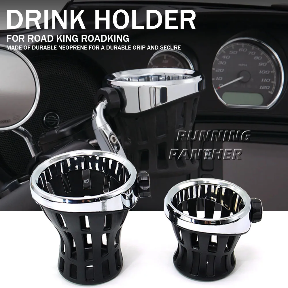 

Motorcycle Passenger Water Bottle Drinking Drink Cup Mesh Basket Holder Bracket For ROAD KING ROADKING