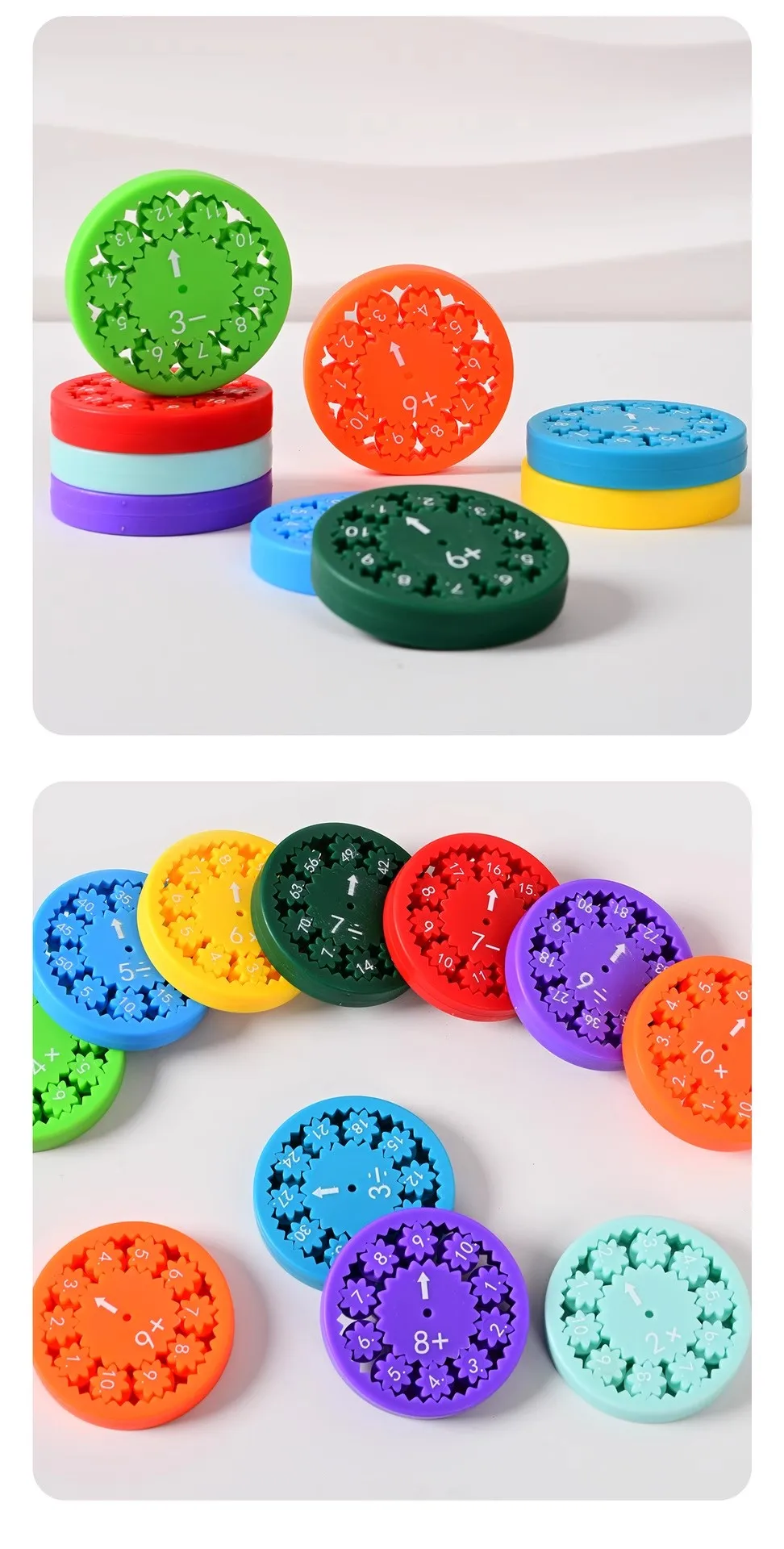 Arabic Numeral Fidget Roller Spinner Gyro Fingertip Arithmetic Decompression Toys Addition Subtraction Multiplication Division