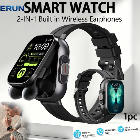 This Smartwatch Features a 2.01-Inch Square Full-Touchscreen Display, Supports 2-In-1 Wireless Earphone Functionality, And Offers Health Monitoring, Music Playback, And Multiple Sports Modes, Making It an Ideal Gift for Friends And Family
