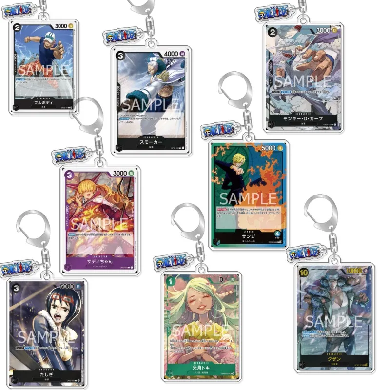 Chaveiro op optcg cartão rob lucci fumante tashigi mochila pingente anime jogo fãs presente reciclado acrílico decoração cartão raro brinquedo