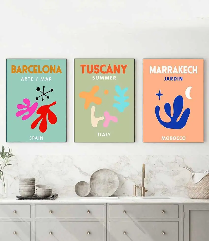Madrid Wall Art Nordic Posters and Prints Canvas Painting Pictures for Living Room Home De Ibiza Mykonos Tulum Tuscany Athens