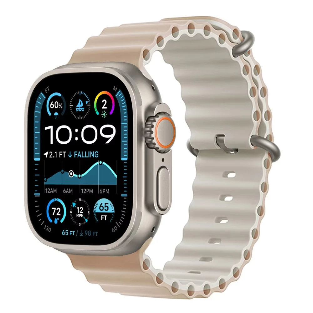 Offizielles Ocean-Armband für Apple Watch Ultra 3 2 49mm 46mm 44mm 40mm 42 41 45 Sportarmband iWatch Series 11 10 9 7 8 6 SE3
