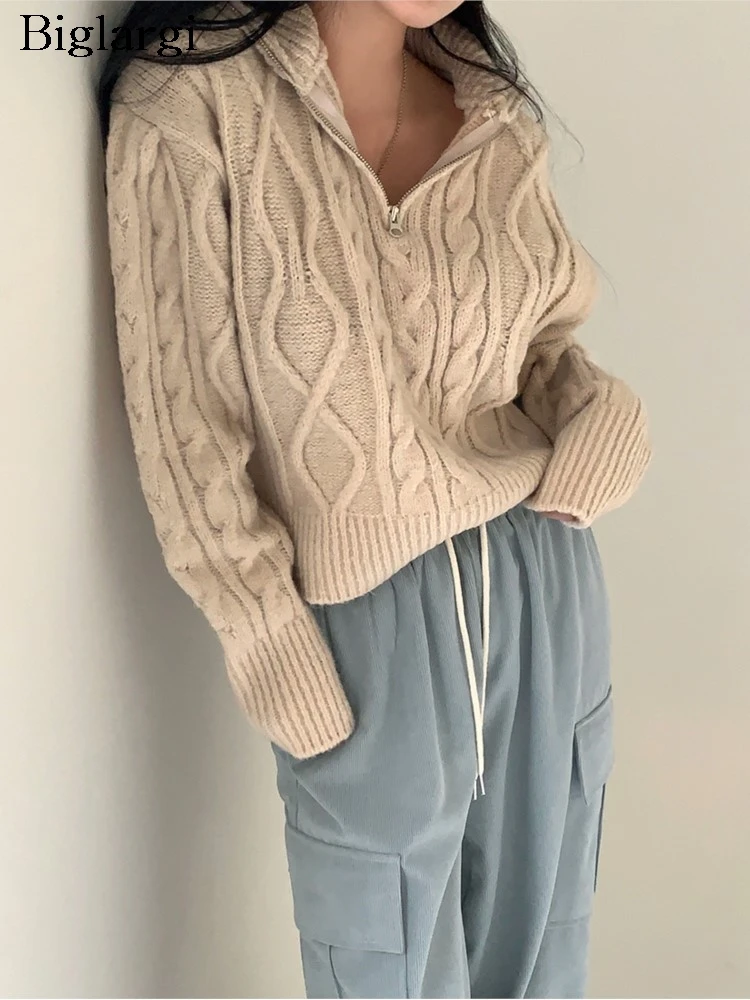 

Вязаный осенний пуловер, женский свитер в корейском стиле, свободные повседневные модные женские свитера с длинными рукавами, женские свитера, топы