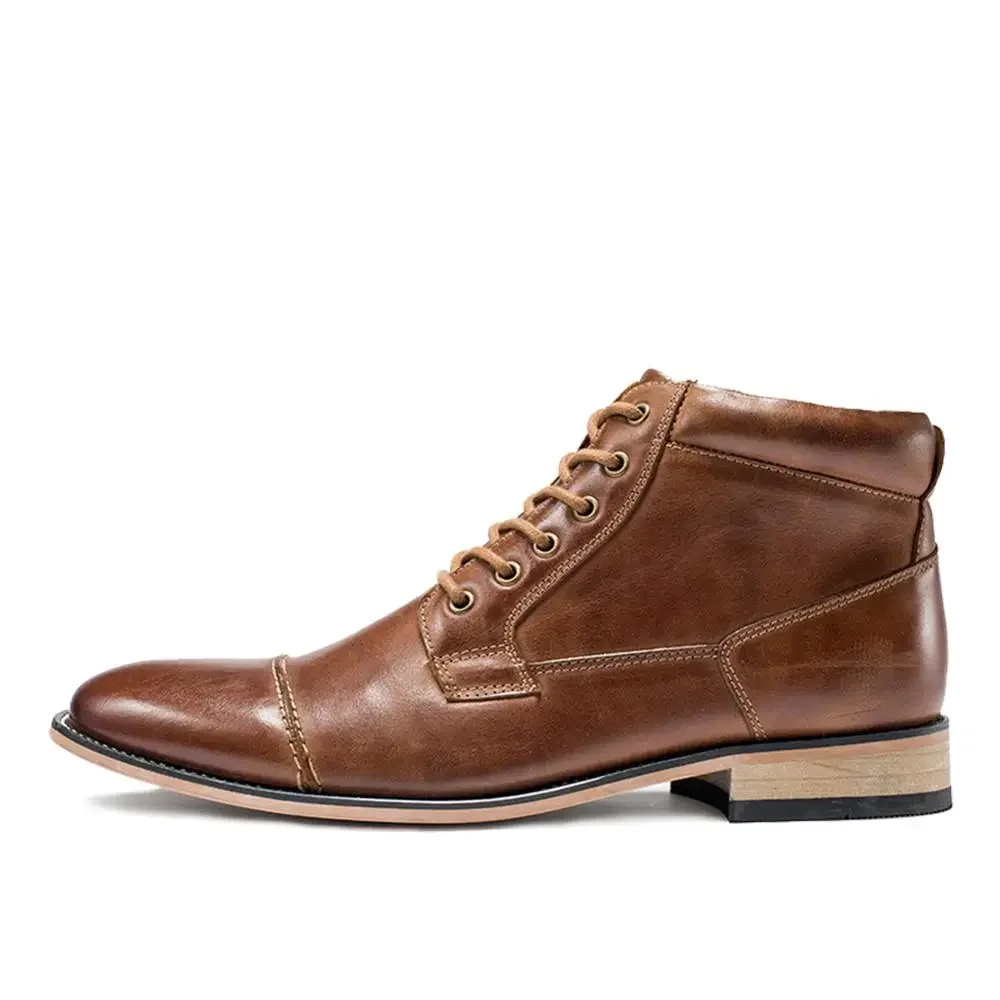 Bottes classiques en cuir véritable pour hommes, chaussures décontractées, bottes de rinçage Chukka, haute qualité, mode automne et hiver, taille 40-50