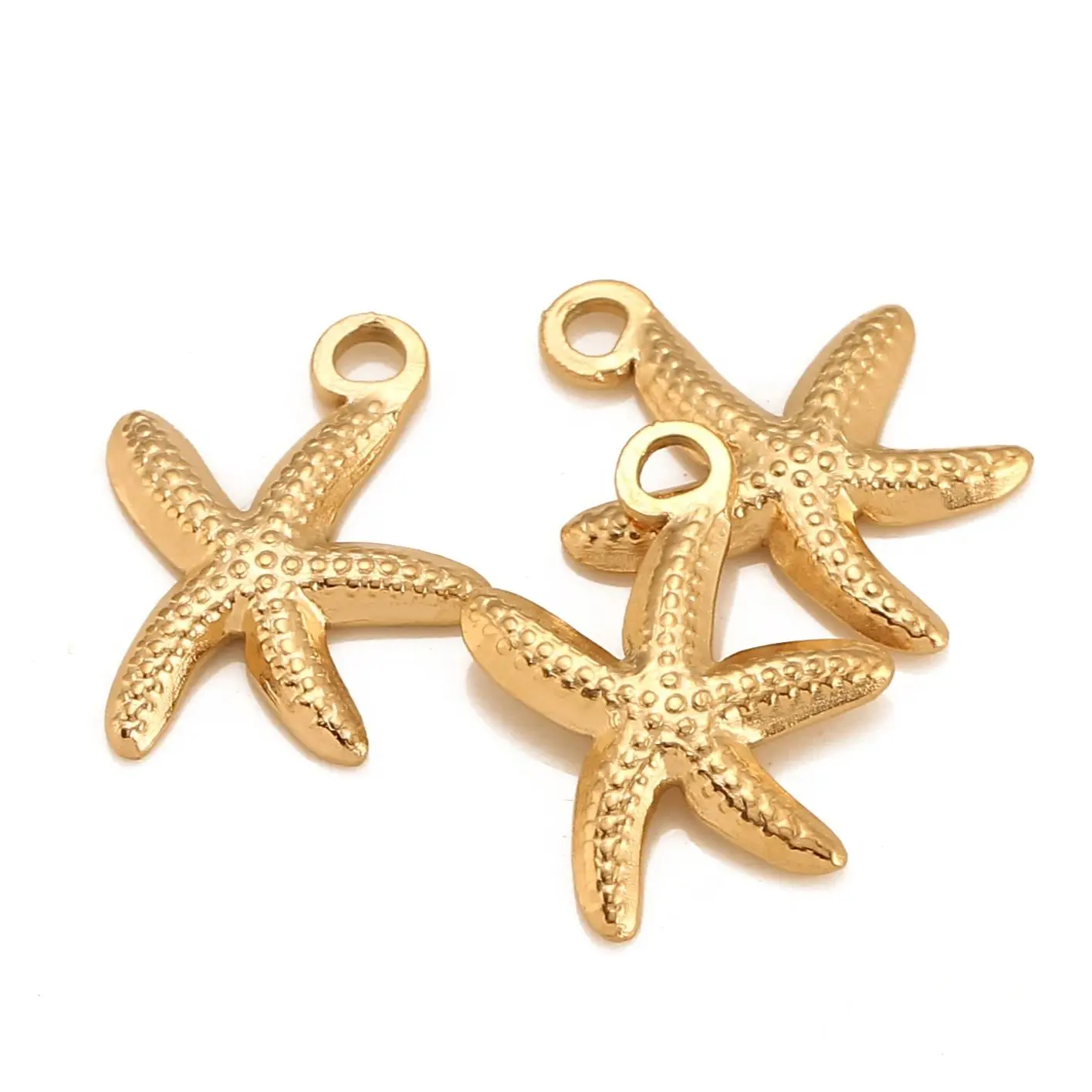 DOOYIO 3pcs/Lot Starfish Charms Stainless Steel Pendant Women Necklace Bracelet Earring Keychain DIY Jewelry Making Accessories