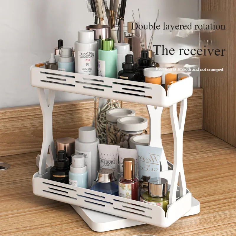 Kitchen Rotating Storage Rack Household Cosmetics Tool Storage Rack Space-saving Cabinet Storage Rack