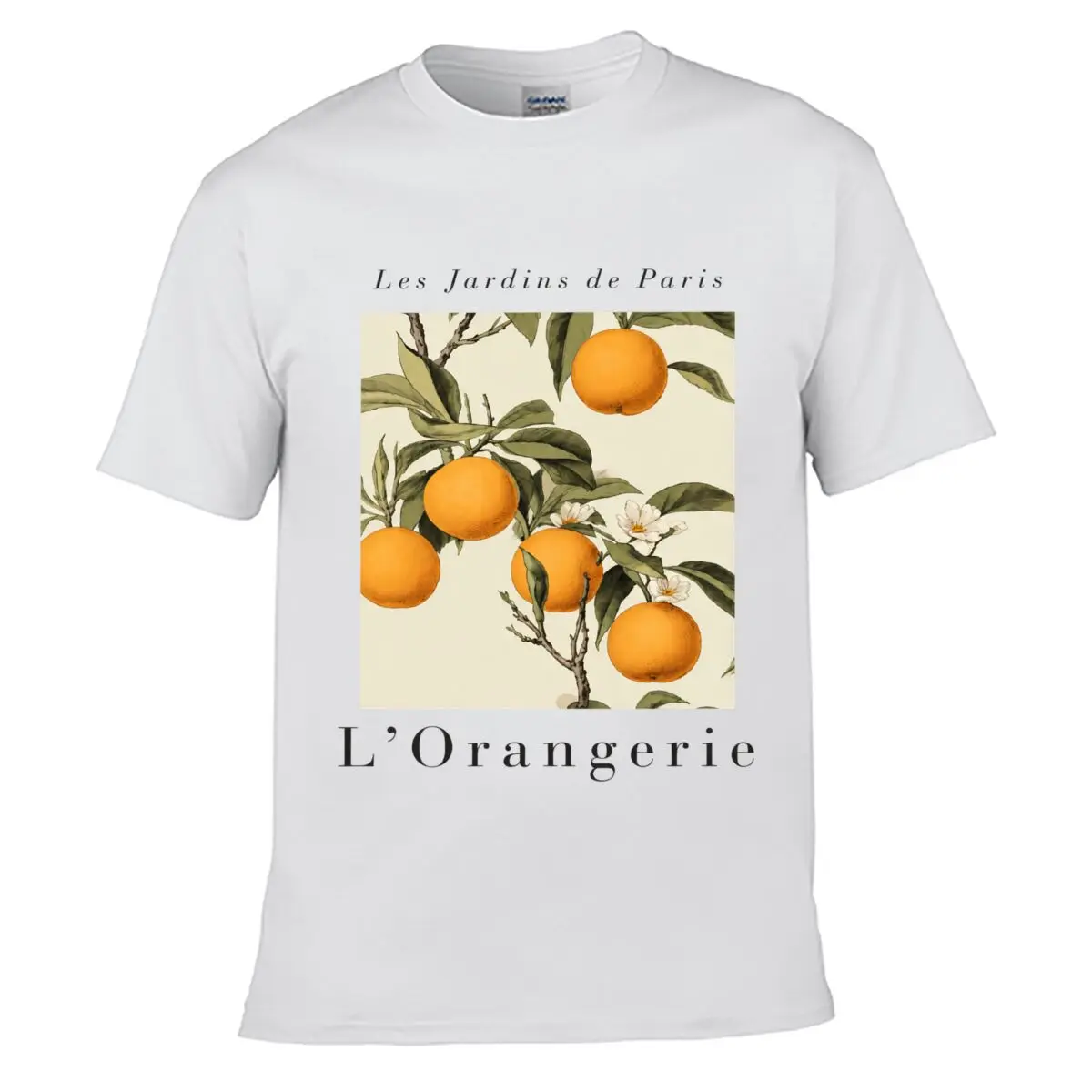 Les Jardins De Paris L Orangerie Orange Branches Botanical Illustration Men Summer T-shirt Top