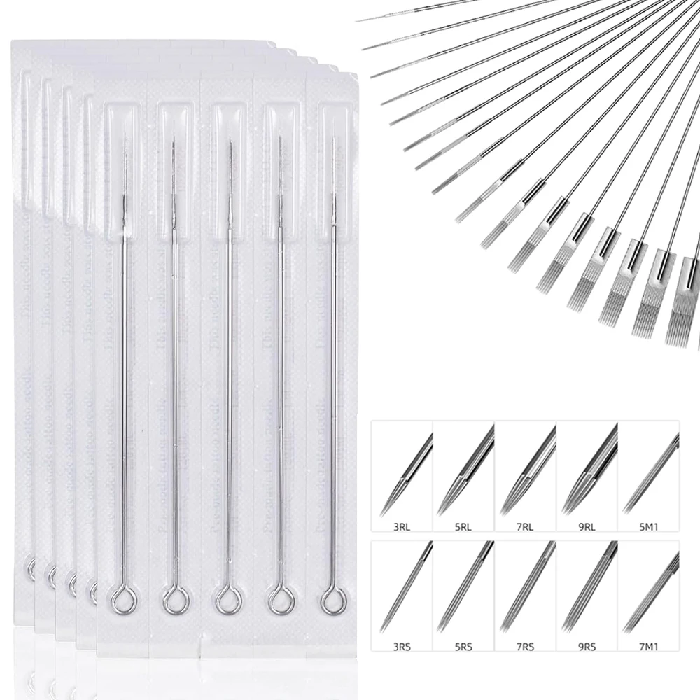 

5-100pcs Sterilized Tattoo Needles RL RS M1 RM Tattoo Machine Needle for Tattoo Permanent Makeup Machine Liner and Shader Needle