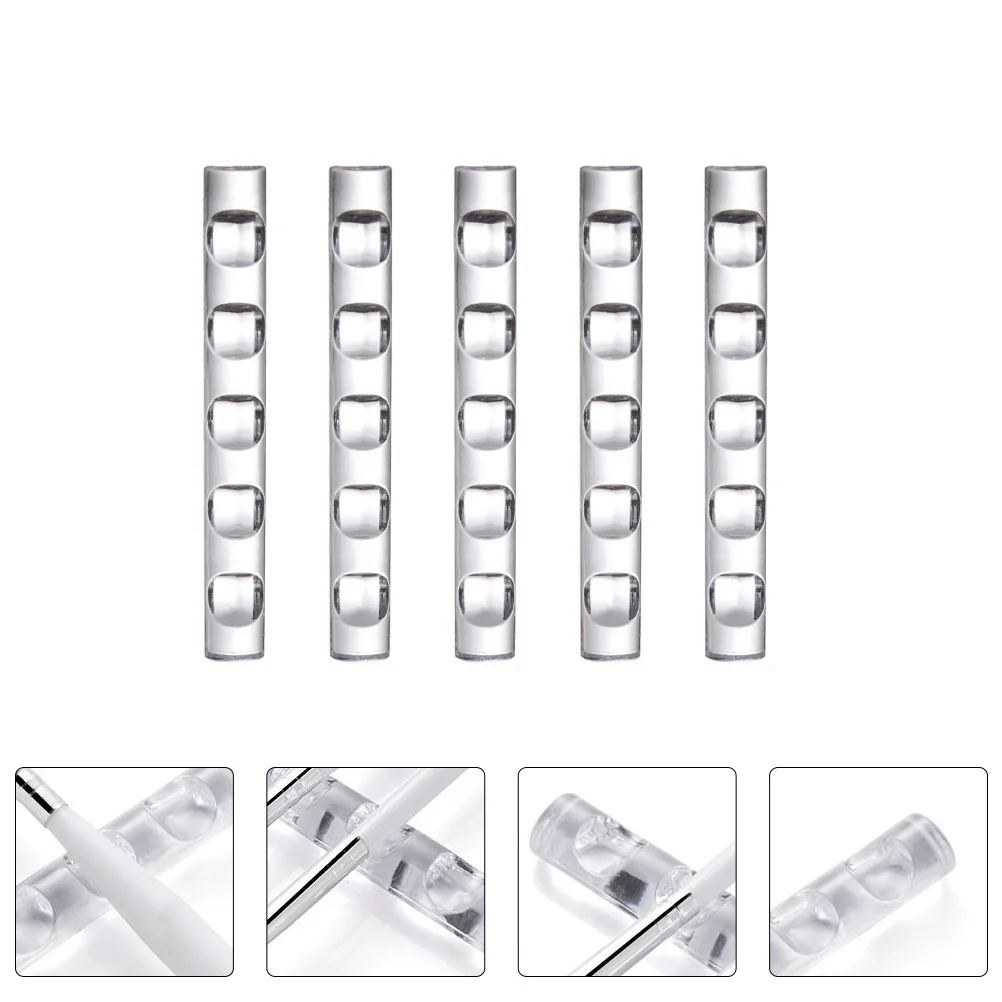 5Pcs Manicure Penholder Acrylic Transparent Nail Art Brush Storage Stand Nail Beauty Tool Organizer Manicure Penholder
