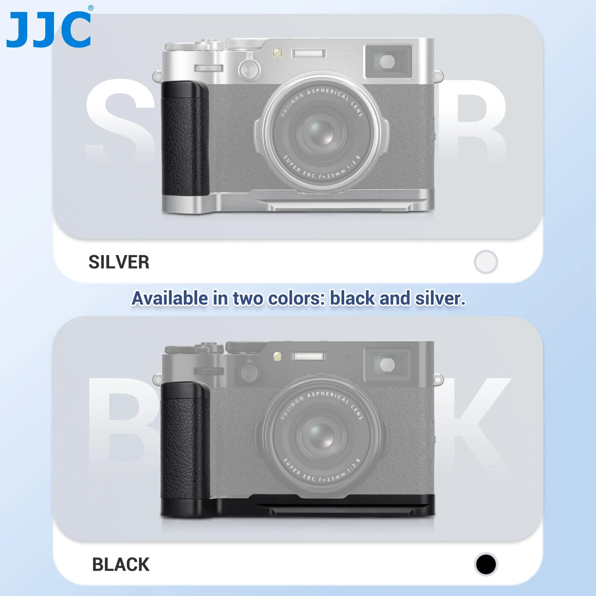 JJC Metal Hand Grip L Bracket for Fujifilm X100VI Camera Anti-Slip Handgrip Holder with Arca Swiss Quick Release Plate