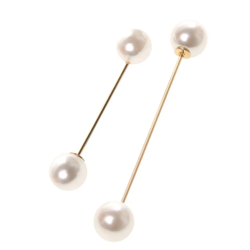 Bola dupla Faux Pin para Lady, elegante e delicado, luxo, 2 pçs/set