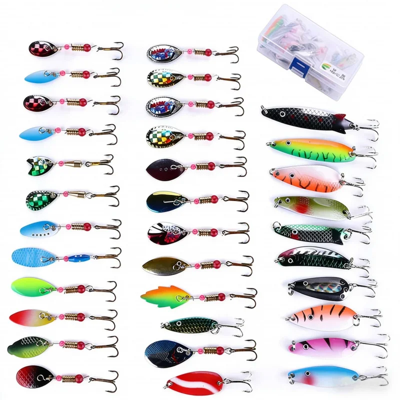 

Набор из 30 металлических приманок для рыбалки, подходящих для пресной и соленой воды, специально разработанных для ловли баса и других рыб, реалистичные.