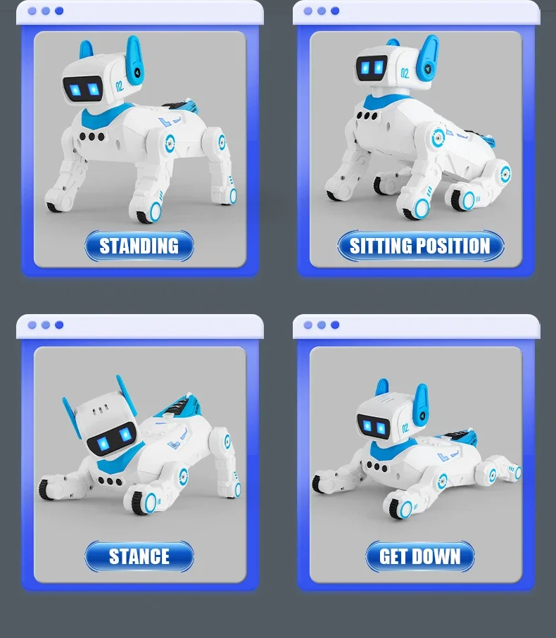 Chien Robot RC pour animaux de compagnie, cascade électronique, avec pulvérisation sonore légère, tactile interactif, Programmable, mécanique intelligente, cadeau d'anniversaire pour enfants